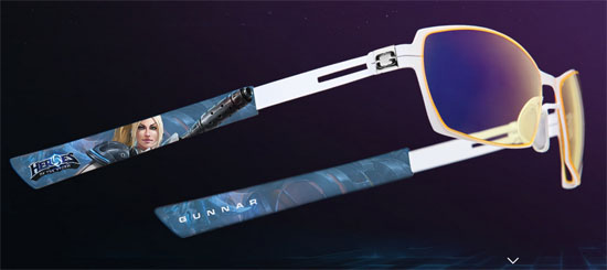 Embout pour lunettes Gunnars dédié à Heroes of the Storm.