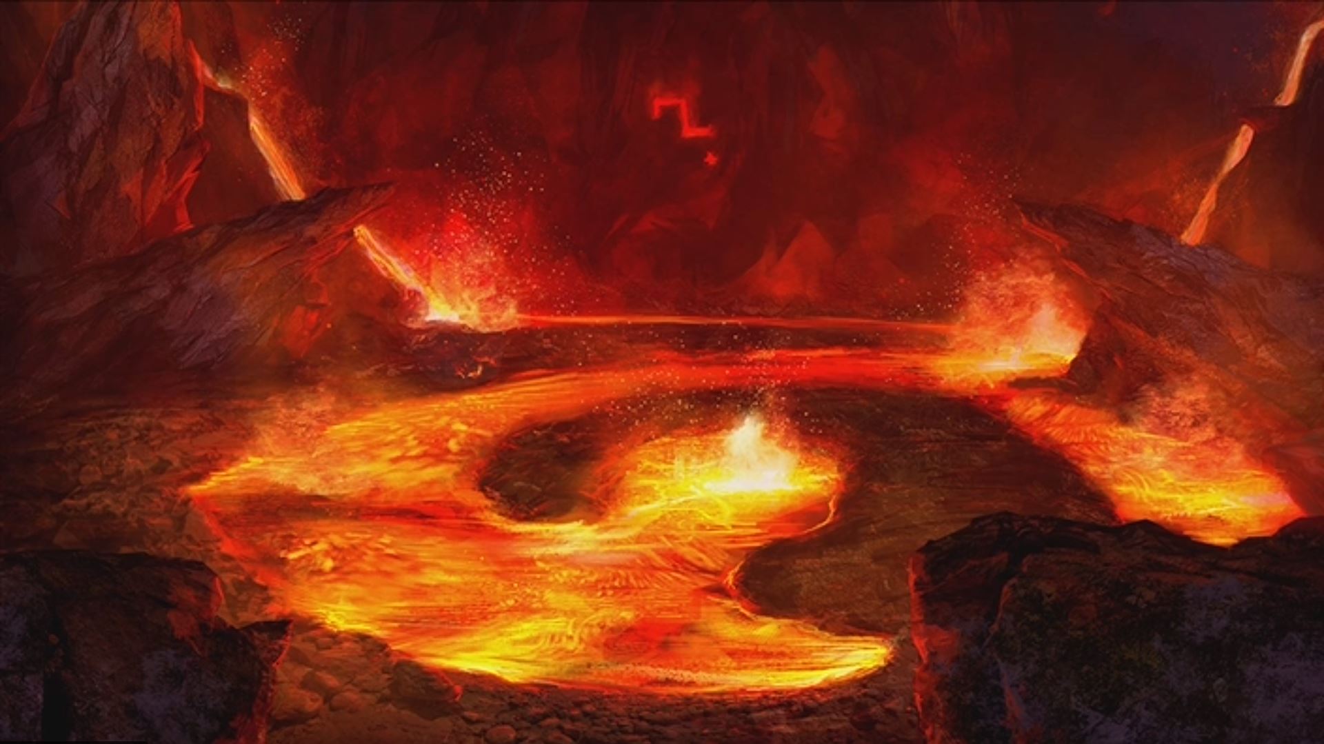 Кипящего пламени. Варкрафт Огненные недра. Огненная пещера. Пещера с лавой. Огонь в пещере.